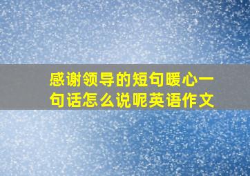 感谢领导的短句暖心一句话怎么说呢英语作文