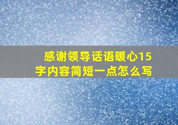 感谢领导话语暖心15字内容简短一点怎么写