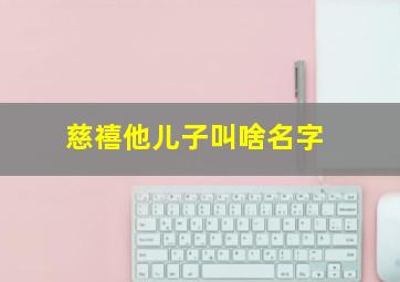 慈禧他儿子叫啥名字