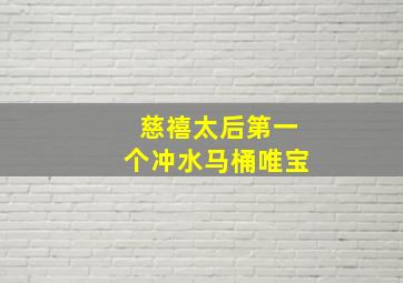 慈禧太后第一个冲水马桶唯宝