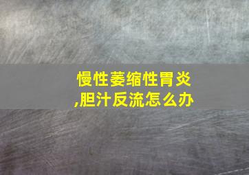 慢性萎缩性胃炎,胆汁反流怎么办