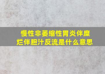 慢性非萎缩性胃炎伴糜烂伴胆汁反流是什么意思