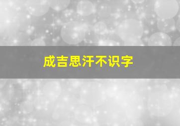 成吉思汗不识字