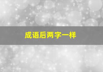 成语后两字一样