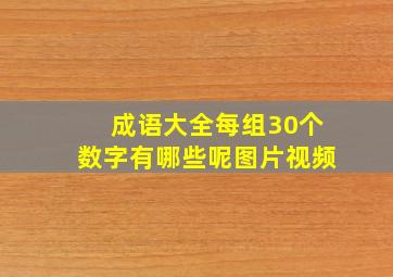 成语大全每组30个数字有哪些呢图片视频