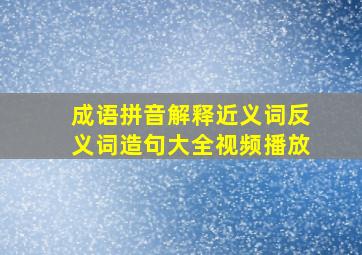 成语拼音解释近义词反义词造句大全视频播放