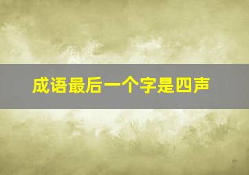 成语最后一个字是四声