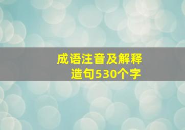 成语注音及解释造句530个字