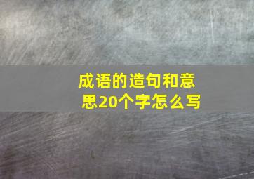 成语的造句和意思20个字怎么写