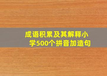 成语积累及其解释小学500个拼音加造句