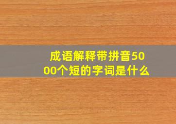 成语解释带拼音5000个短的字词是什么