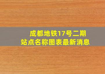 成都地铁17号二期站点名称图表最新消息