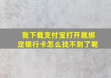 我下载支付宝打开就绑定银行卡怎么找不到了呢