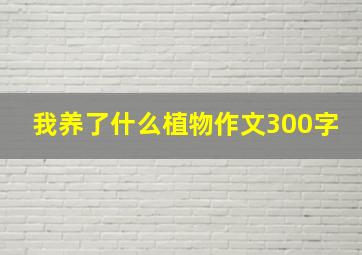 我养了什么植物作文300字