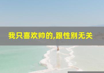 我只喜欢帅的,跟性别无关