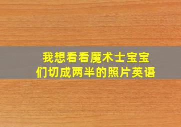 我想看看魔术士宝宝们切成两半的照片英语