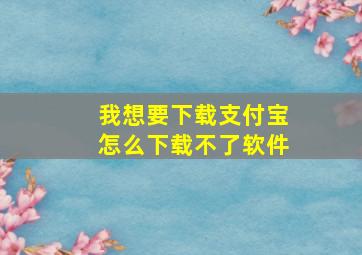 我想要下载支付宝怎么下载不了软件