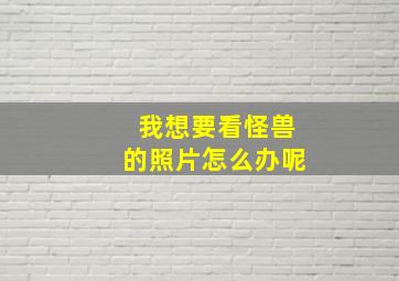 我想要看怪兽的照片怎么办呢