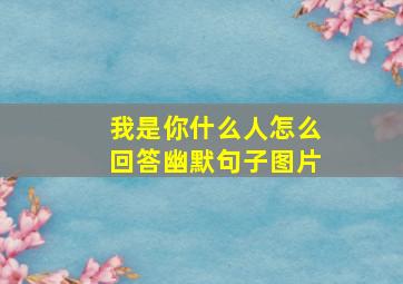 我是你什么人怎么回答幽默句子图片