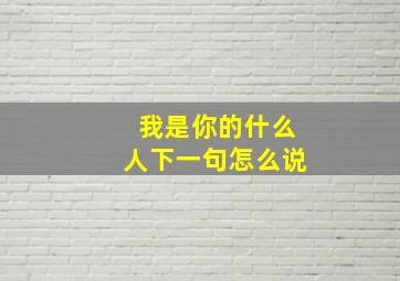 我是你的什么人下一句怎么说