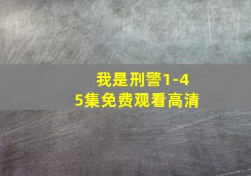 我是刑警1-45集免费观看高清