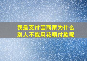 我是支付宝商家为什么别人不能用花呗付款呢