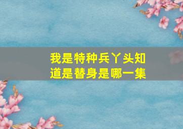 我是特种兵丫头知道是替身是哪一集