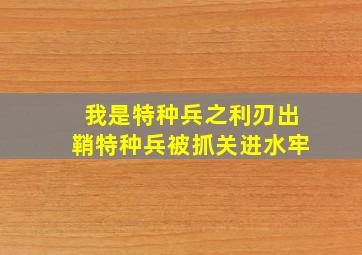 我是特种兵之利刃出鞘特种兵被抓关进水牢