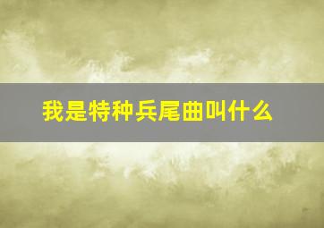 我是特种兵尾曲叫什么