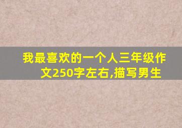 我最喜欢的一个人三年级作文250字左右,描写男生