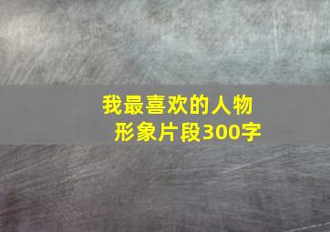 我最喜欢的人物形象片段300字