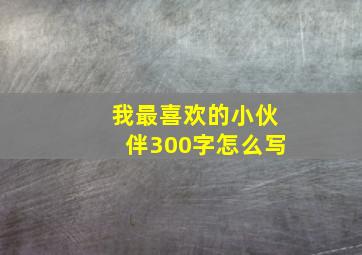 我最喜欢的小伙伴300字怎么写