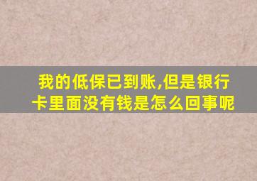 我的低保已到账,但是银行卡里面没有钱是怎么回事呢