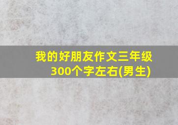 我的好朋友作文三年级300个字左右(男生)