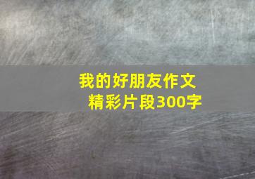 我的好朋友作文精彩片段300字