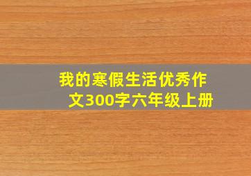 我的寒假生活优秀作文300字六年级上册