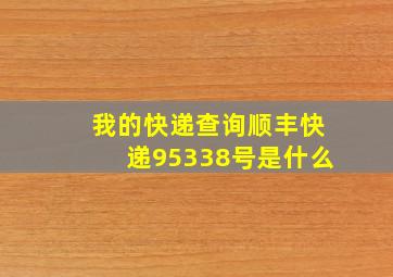 我的快递查询顺丰快递95338号是什么