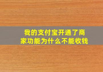 我的支付宝开通了商家功能为什么不能收钱