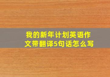 我的新年计划英语作文带翻译5句话怎么写