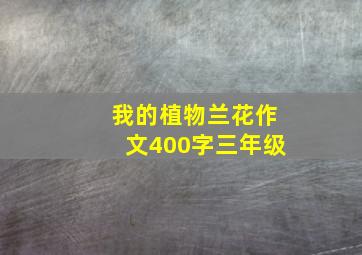 我的植物兰花作文400字三年级