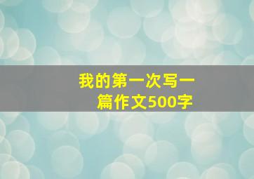 我的第一次写一篇作文500字