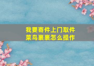 我要寄件上门取件菜鸟裹裹怎么操作