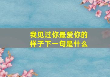 我见过你最爱你的样子下一句是什么