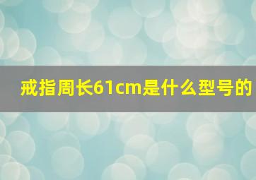 戒指周长61cm是什么型号的