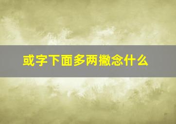 或字下面多两撇念什么