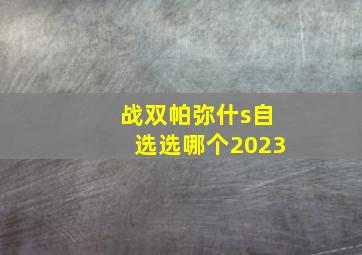 战双帕弥什s自选选哪个2023