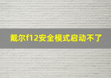 戴尔f12安全模式启动不了