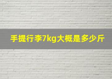 手提行李7kg大概是多少斤