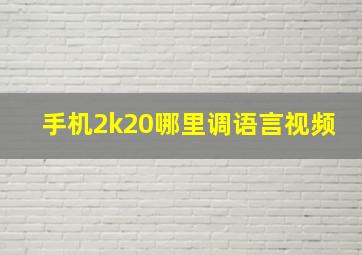 手机2k20哪里调语言视频