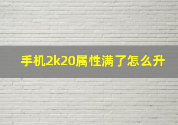 手机2k20属性满了怎么升